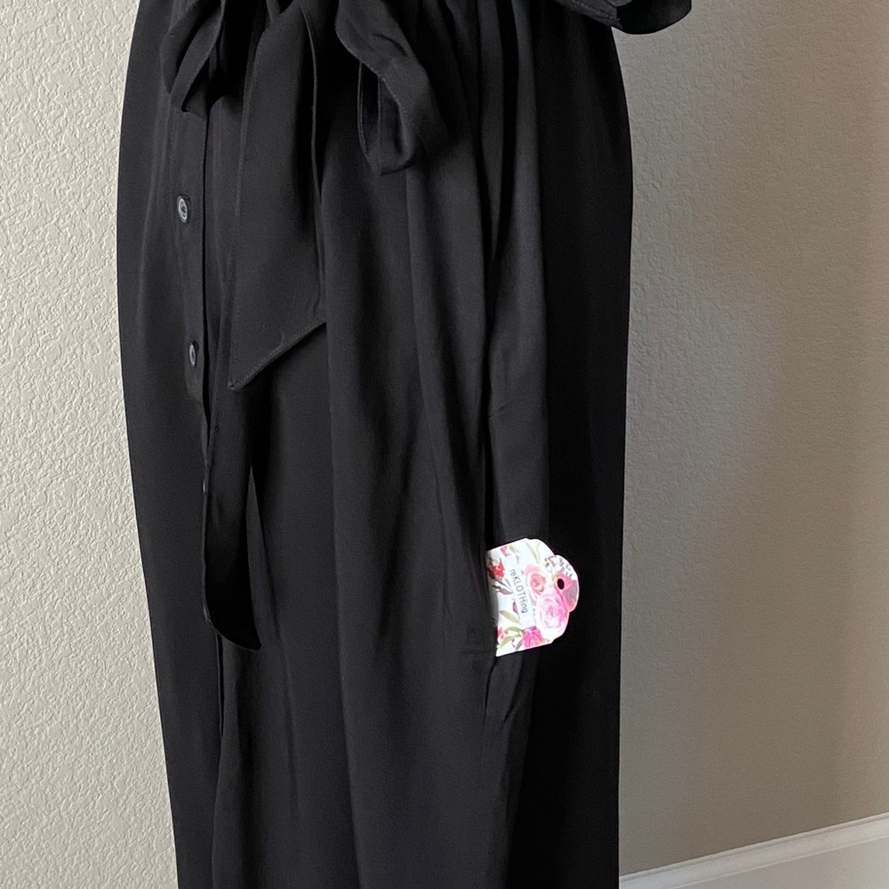 ❌SOLD❌ H&M Black Tie-belt Shirt Dress Sz S - Picture 11 of 14